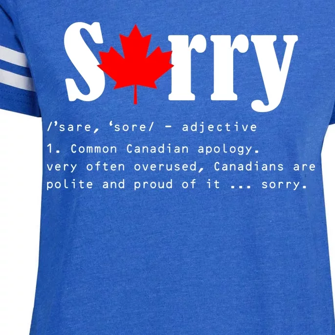 Sorry Definition Canadian Apology Enza Ladies Jersey Football T-Shirt