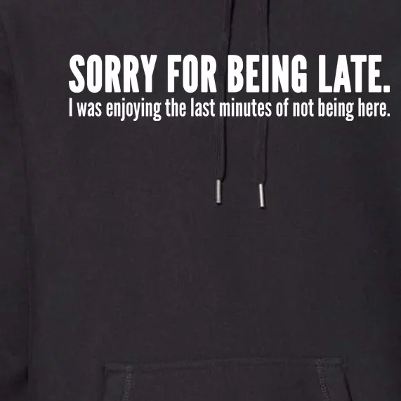 Sorry For Being Late Premium Hoodie