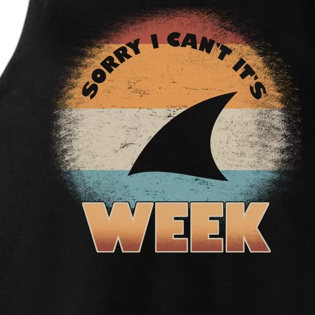 Sorry I Can't It's Shark Week Ladies Tri-Blend Wicking Tank