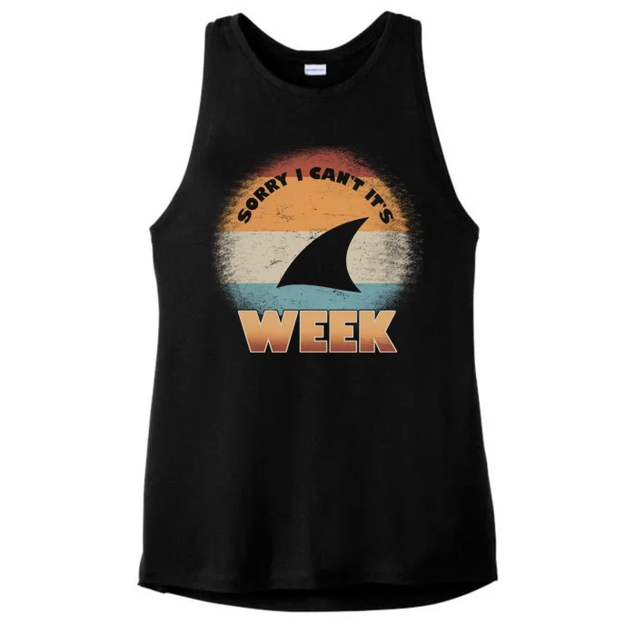 Sorry I Can't It's Shark Week Ladies Tri-Blend Wicking Tank