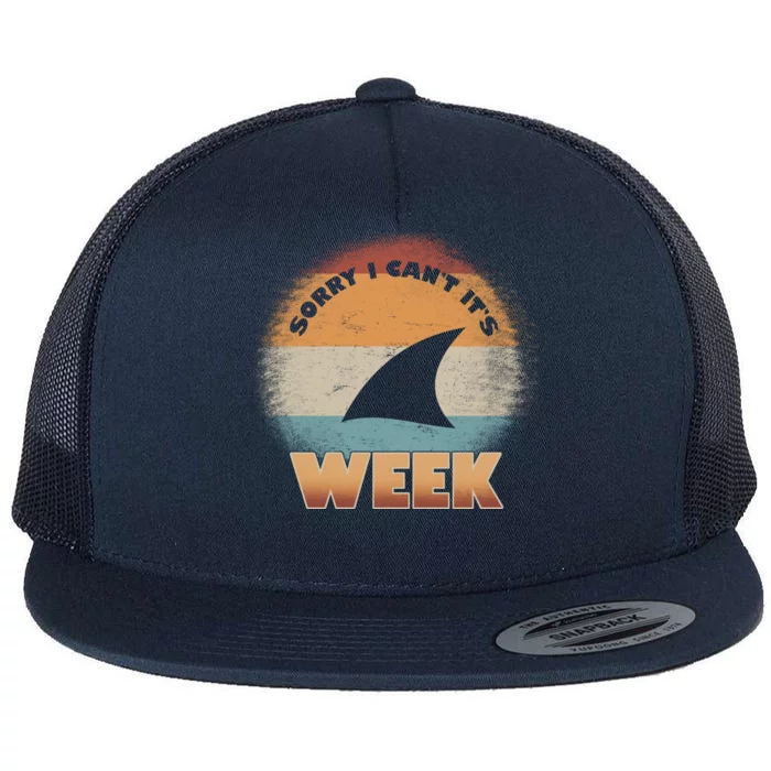 Sorry I Can't It's Shark Week Flat Bill Trucker Hat