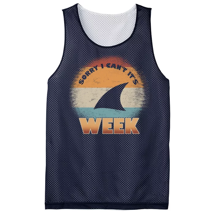 Sorry I Can't It's Shark Week Mesh Reversible Basketball Jersey Tank