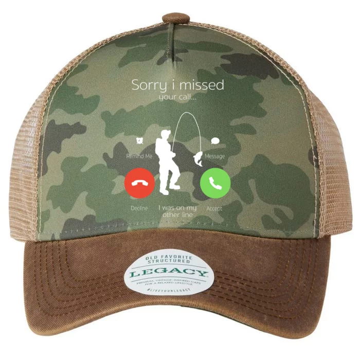 Sorry I Missed Your Call I Was On My Other Line Fishing Joke Legacy Tie Dye Trucker Hat