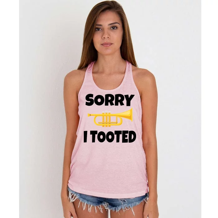 Sorry I Tooted Trumpet Women's Knotted Racerback Tank