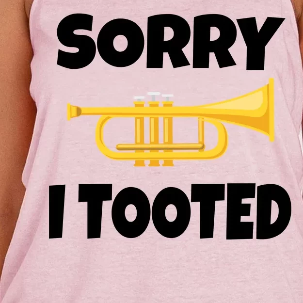 Sorry I Tooted Trumpet Women's Knotted Racerback Tank