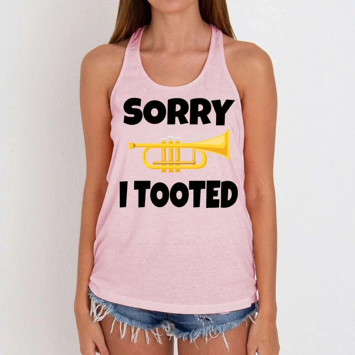 Sorry I Tooted Trumpet Women's Knotted Racerback Tank