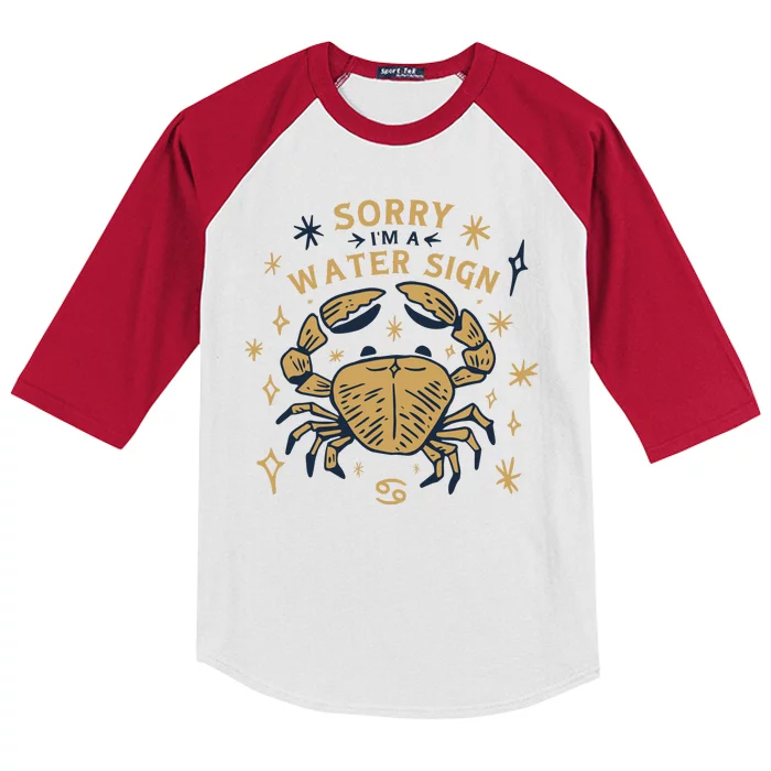 Sorry I'm A Water Sign Crab Kids Colorblock Raglan Jersey