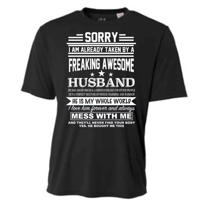 Sorry I'm Already Taken By A Freaking Awesome Husband Cooling Performance Crew T-Shirt