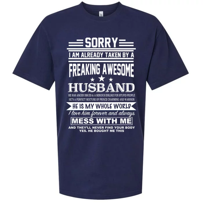 Sorry I'm Already Taken By A Freaking Awesome Husband Sueded Cloud Jersey T-Shirt