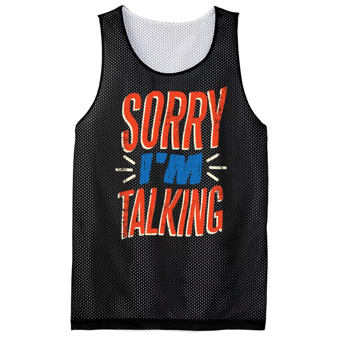 Sorry I'm Talking Mesh Reversible Basketball Jersey Tank