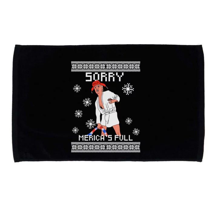 Sorry Merica's Full Trump Supporter Ugly Christmas Microfiber Hand Towel