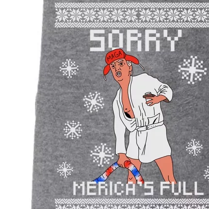 Sorry Merica's Full Trump Supporter Ugly Christmas Doggie 3-End Fleece Hoodie