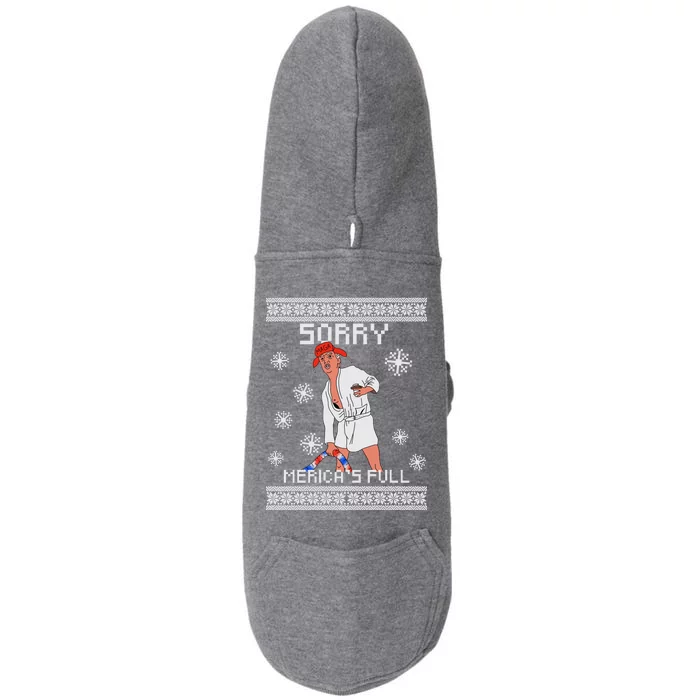 Sorry Merica's Full Trump Supporter Ugly Christmas Doggie 3-End Fleece Hoodie