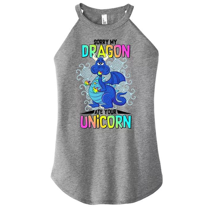 Sorry My Dragon Ate Your Unicorn Women’s Perfect Tri Rocker Tank