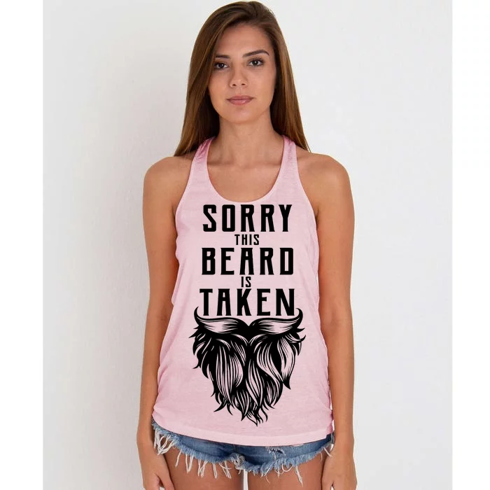 Sorry This Beard Is Taken Relationship Status Women's Knotted Racerback Tank