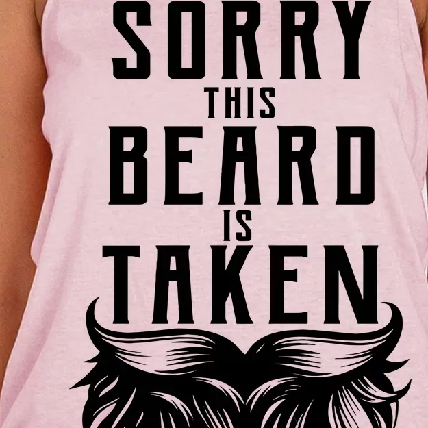 Sorry This Beard Is Taken Relationship Status Women's Knotted Racerback Tank