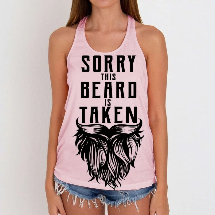 Sorry This Beard Is Taken Relationship Status Women's Knotted Racerback Tank