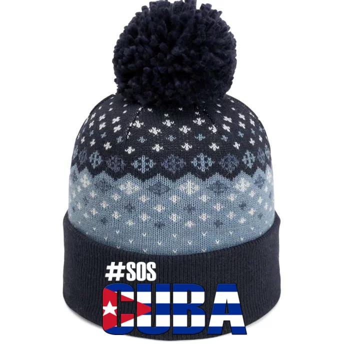 SOS Cuba The Baniff Cuffed Pom Beanie