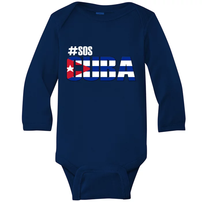 SOS Cuba Baby Long Sleeve Bodysuit