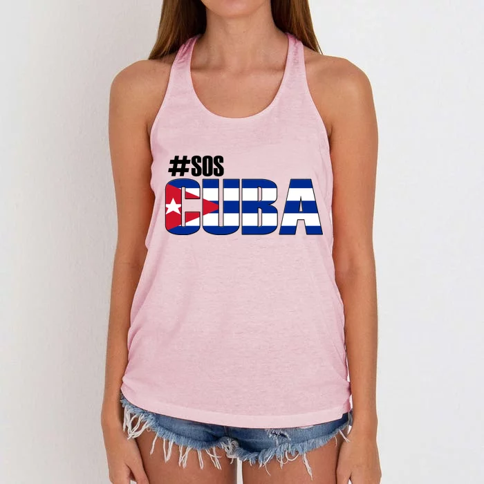 SOS Cuba Women's Knotted Racerback Tank