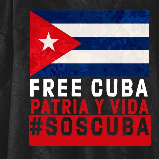 SOS Cuba Cuba Flag Cuban Fist Free Cuba Libre 2021 Cuban Hooded Wearable Blanket