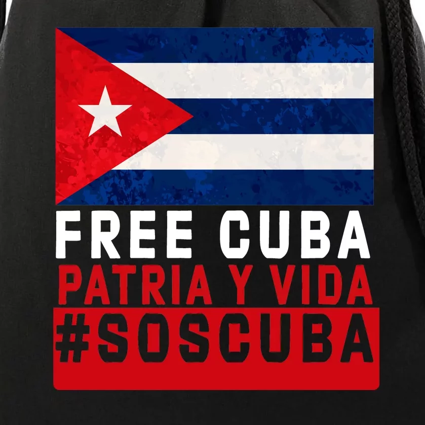 SOS Cuba Cuba Flag Cuban Fist Free Cuba Libre 2021 Cuban Drawstring Bag