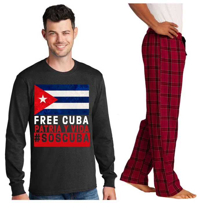 SOS Cuba Cuba Flag Cuban Fist Free Cuba Libre 2021 Cuban Long Sleeve Pajama Set