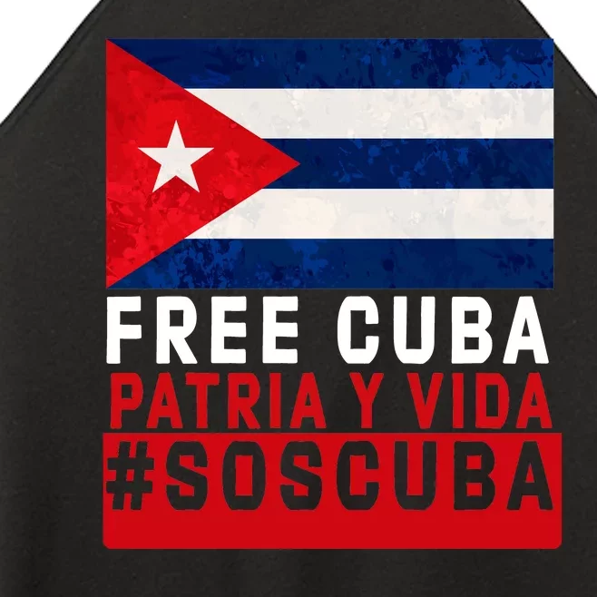 SOS Cuba Cuba Flag Cuban Fist Free Cuba Libre 2021 Cuban Women’s Perfect Tri Rocker Tank