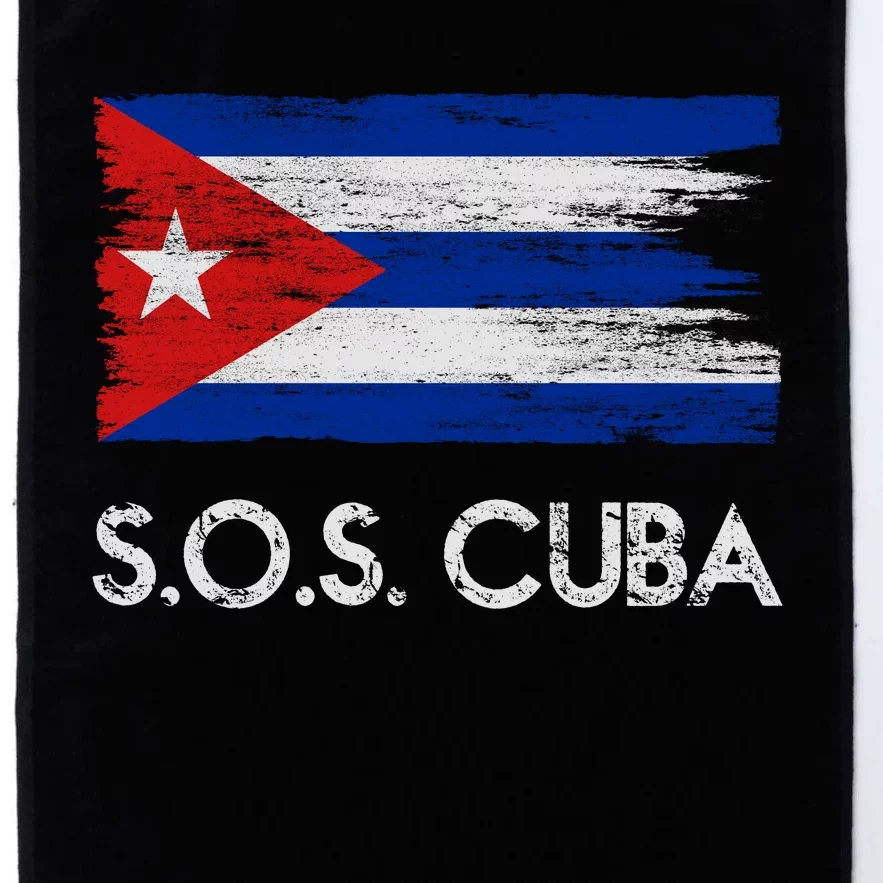 SOS Cuba Distressed Flag Platinum Collection Golf Towel