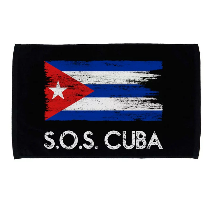 SOS Cuba Distressed Flag Microfiber Hand Towel