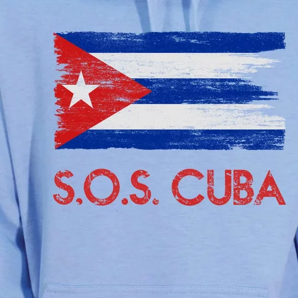 SOS Cuba Distressed Flag Unisex Surf Hoodie