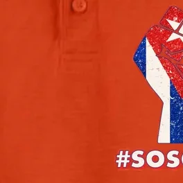 SOS Cuba Protest Fist Flag #SOSCUBA Dry Zone Grid Performance Polo