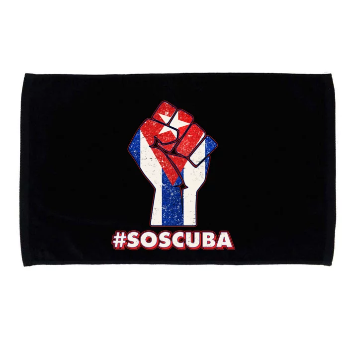 SOS Cuba Protest Fist Flag #SOSCUBA Microfiber Hand Towel