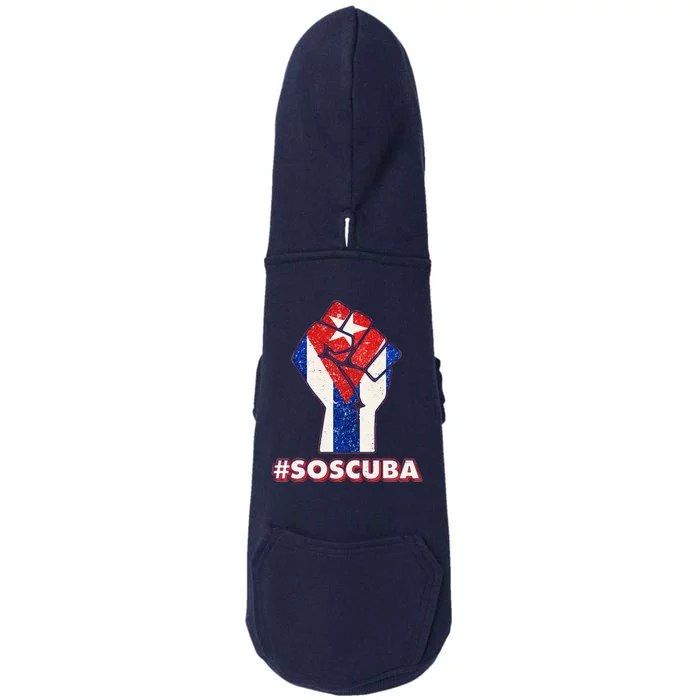 SOS Cuba Protest Fist Flag #SOSCUBA Doggie 3-End Fleece Hoodie