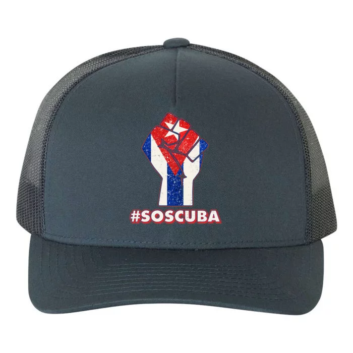 SOS Cuba Protest Fist Flag #SOSCUBA Yupoong Adult 5-Panel Trucker Hat