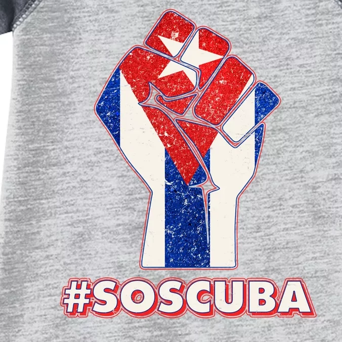 SOS Cuba Protest Fist Flag #SOSCUBA Infant Baby Jersey Bodysuit