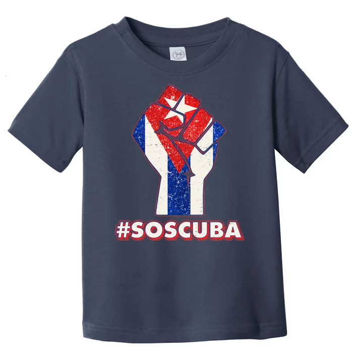 SOS Cuba Protest Fist Flag #SOSCUBA Toddler T-Shirt