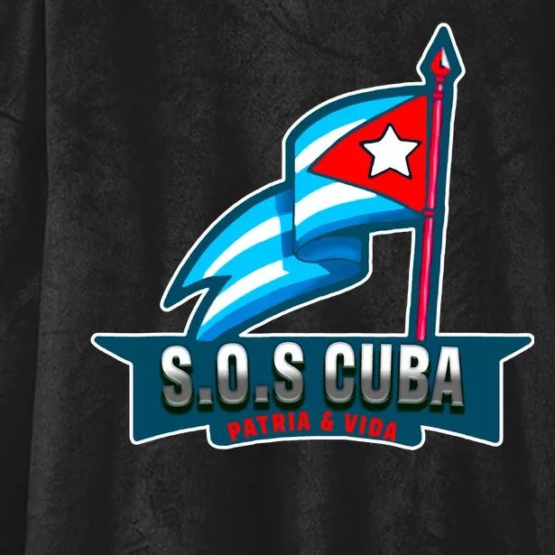 SOS Cuba Viva Cuba Libre Cubanos Bandera Cubana Hooded Wearable Blanket