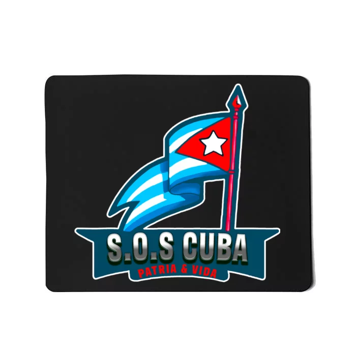 SOS Cuba Viva Cuba Libre Cubanos Bandera Cubana Mousepad