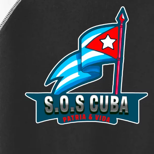 SOS Cuba Viva Cuba Libre Cubanos Bandera Cubana Toddler Fine Jersey T-Shirt