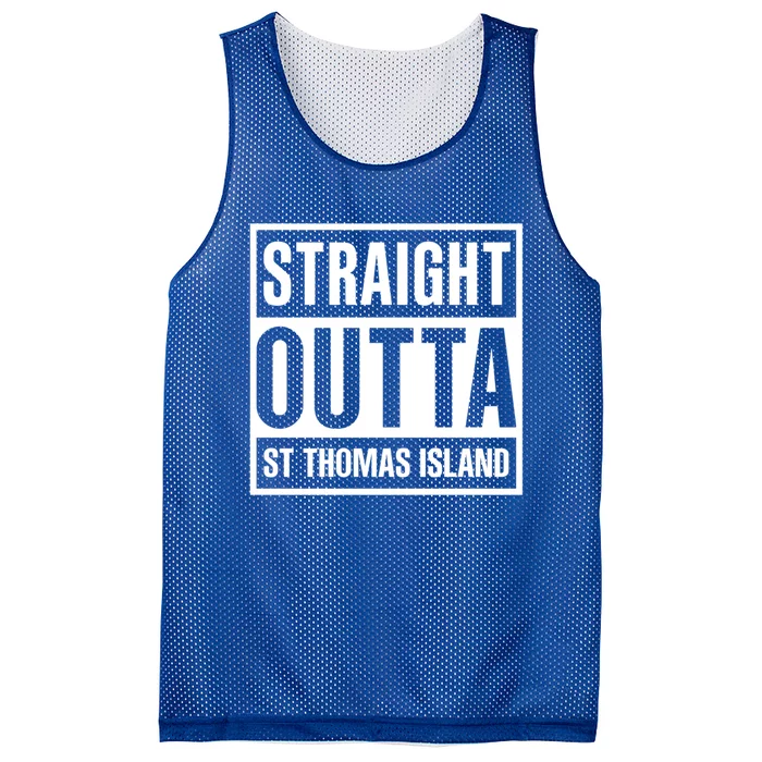 Straight Outta St Thomas Usvi Holiday Matching Gift Mesh Reversible Basketball Jersey Tank