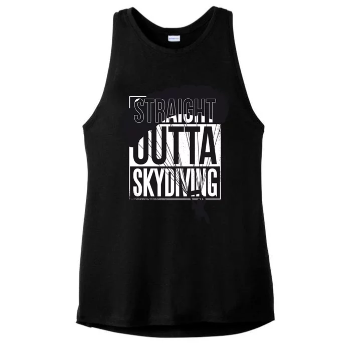 Straight Outta Skydiving Ladies Tri-Blend Wicking Tank