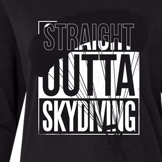 Straight Outta Skydiving Womens Cotton Relaxed Long Sleeve T-Shirt