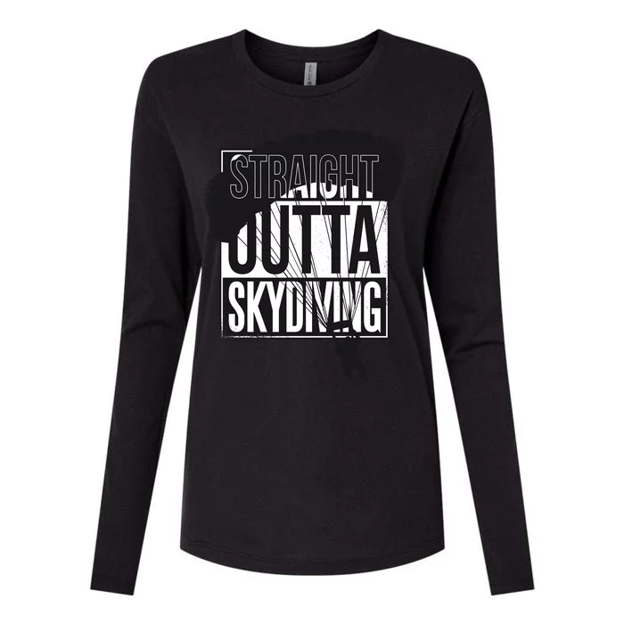 Straight Outta Skydiving Womens Cotton Relaxed Long Sleeve T-Shirt