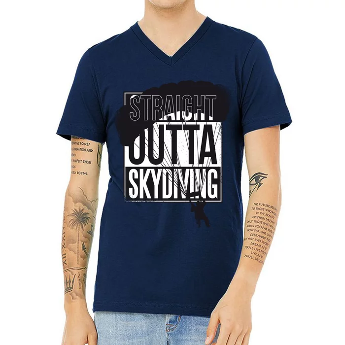 Straight Outta Skydiving V-Neck T-Shirt