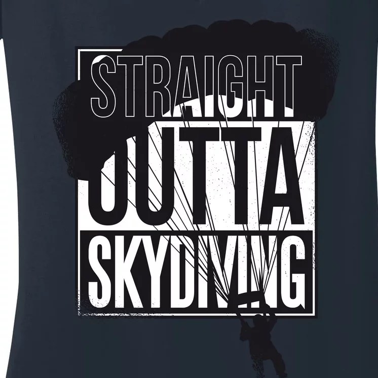 Straight Outta Skydiving Women's V-Neck T-Shirt