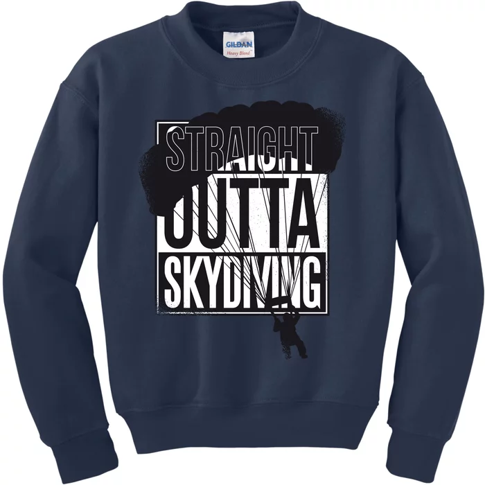 Straight Outta Skydiving Kids Sweatshirt