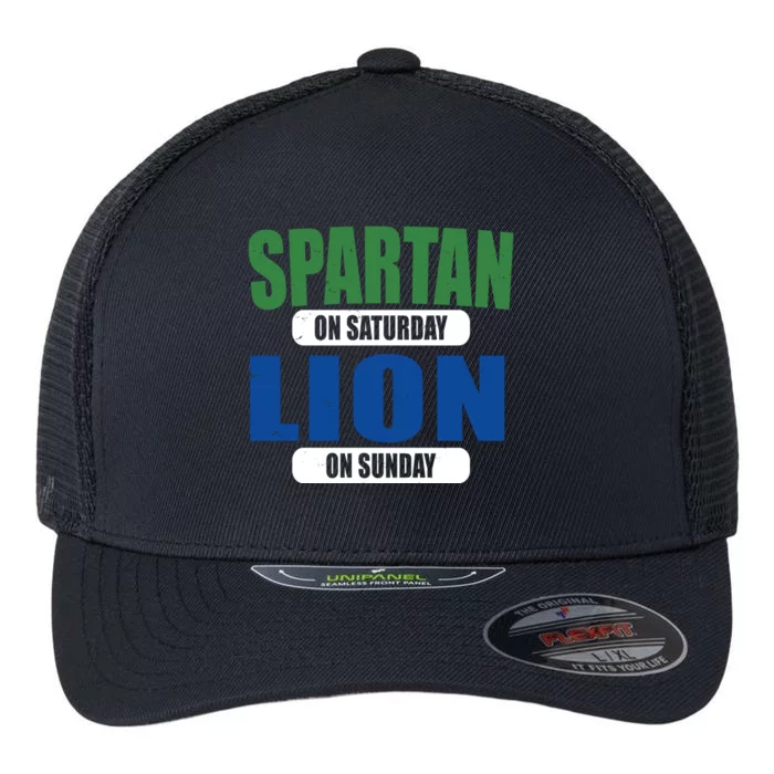 Spartan On Saturday Lion On Sunday Flexfit Unipanel Trucker Cap