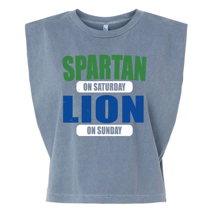 Spartan On Saturday Lion On Sunday Garment-Dyed Women's Muscle Tee