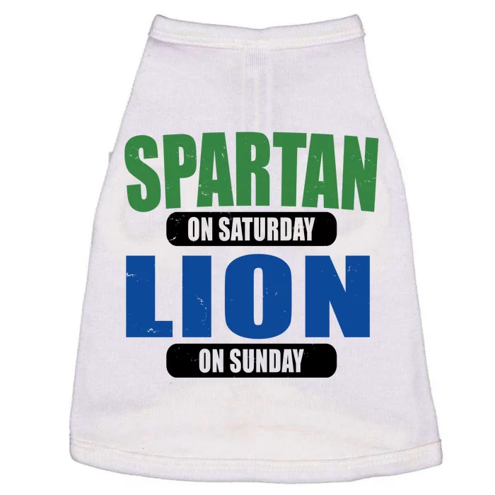 Spartan On Saturday Lion On Sunday Doggie Tank